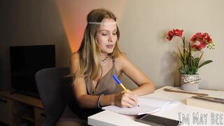 Not exactly a common astrologer's technique. Sucked him off and banged herself to solve the problem.