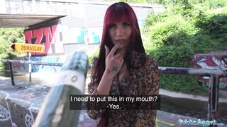 Public Agent Glamorous face bubble butt and moist pussy public sex