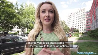 Public Agent Sexy young golden-haired wants strangers big penis for content creation
