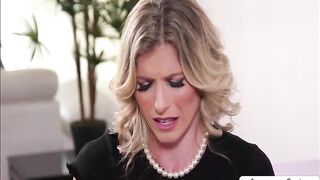 Busty stepmom Cory rims and fingers her golden-haired stepdaughter (Cory Chase)