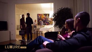 Beneath the swinger dinner table