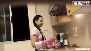 Nasty Maid Matilde Ramos Gets Sexually Concupiscent To Bang Her Client's Hard Rod After Work - MAMACITAZ