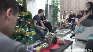 Males lick cute Czech vagina on the swingers party