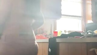 In the kitchen making a creampie with a cheating cum floozy on a counter