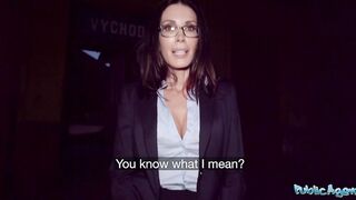 Public Agent Big melons MILF teacher gives big dong deepthroat pov blowjob