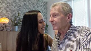 Hawt teen hardcore sex with old guy she gives the best deepthroat blowjob