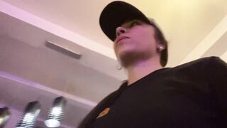 Cute Waitress Can't Take It Anymore and Jerks Out In The Work Bathroom - I Get Cream