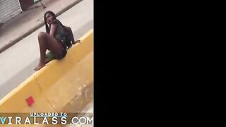 beauty masturbating in public