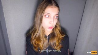 We Drilled in the Stairwell during the time that Parents are at Home - Cum in Pants and Put 'em on - POV 4K