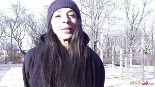 GERMAN SCOUT - Swiss tattoo model Lady Fiina gets fucked filthy at her first porn casting