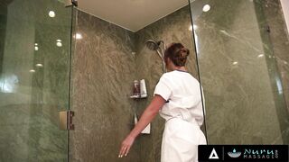 NURU MASSAGE - Marvelous Masseuse Takes Care Of Her Client's Jock With Her Snatch FRENCH SUBTITLES