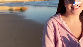 Beach Adventure: Showed her titties for fifty€ on the beach in Portugal and continued in the hotel