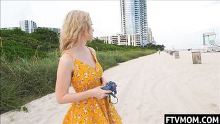 Mother I'd Like To Bang public beach flashing