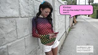 Brunette hair Spinner Gets her Holes Stretched by Coarse Online Date