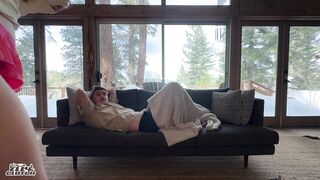 Keeping my sister's bff warm with my jock in a snowy cabin