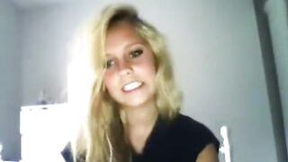 Golden-haired Teen Does A Striptease At Hom