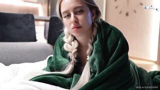 Sharing The Bed With StepSister on Vacation. That Chick Got Scared and Got Cum on Her Panties...