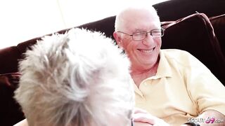 Old Granny Wife and husband at first FFM 3-Some Sex with Big Weenie Boy