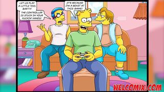 During The Time That playing video games, friends fuck the MILF!!! The Simptoons, Simpsons porn