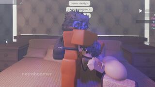 ROBLOX: Sexually Slutty femboy gets face screwed and gang banged by two big jocks