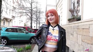 GERMAN SCOUT - Slim Eager Redhead Teen Dolly Dyson get Rough Screwed at Model Job