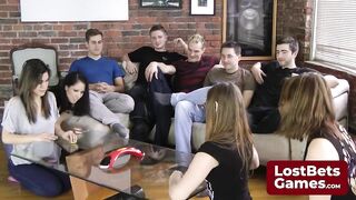 A big orgy after the beauties play a good strip game