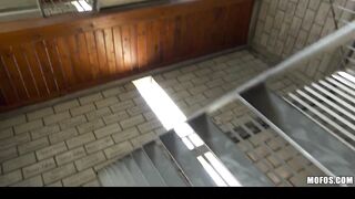 HOT amateur Czech student is paid for intensive public sex