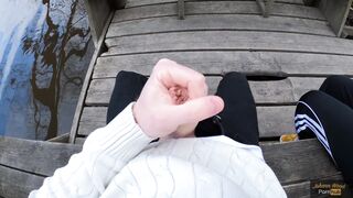 Caught during the time that Finish me Off! Public Tugjob by Cute Teen