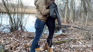 Tiny Titties Teen Creampie at Park, Risky Public Outdoor Sex nearly Caught—4k