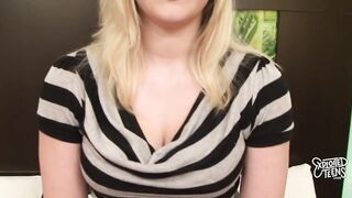 Teen with 36DD Tits Gets her Vagina Filled with Cum