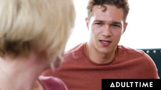 ADULT TIME - Busty Stepmom Dee Williams CAUGHT WATCHING PORN Tries GAPING ANAL With Big Cock Stepson