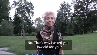 PublicAgent Golden-haired lesbian takes knob for money