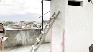 Sexually Horny stepmom and stepdaughter get drilled by a huge ramrod - interracial - Melanie Caceres