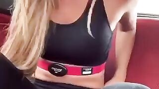 Breathtaking Blond Squirts in back Seat