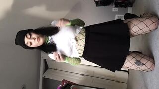 Get inside Me, Loser... Large Tiddy Emo Schoolgirl in Fishnets