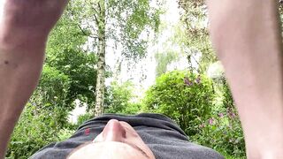 Lick me, let me piddle in your mouth, outside facesitting