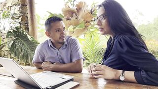 Lewd boss fucks a preggy woman to avoid firing her