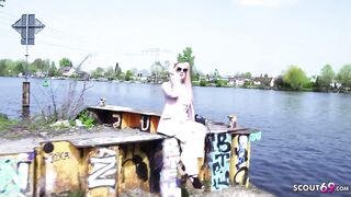 GERMAN SCOUT - Pink Hair Curvy Teen Maria Gail with Saggy Melons at Rough Anal Sex Casting