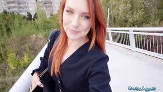 Public Agent Clemence Audiard POV blow job and public sex with big wang