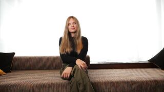 Blonde Spanish teen whore takes 2 ramrods during her casting