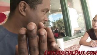 HD Golden-haired Gets her Insides Drilled out by massive Ebony Weenie!