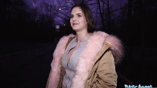 Public Agent Curvy Natural Body Student with Big Natural Bazookas Outdoor Banging