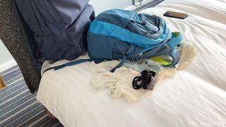 Stepmother shares the hotel bed and her booty with a stepson