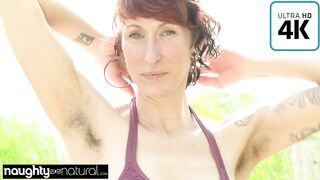 All Natural MILF Spreads Hairy Twat