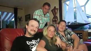 French swinger couple with 2 friends