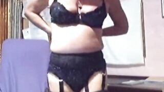 My MILF Nude granny in black stockings