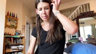 MILF almost gets caught sucking my ramrod by her stepmom right as I cum POV. Still swallows it