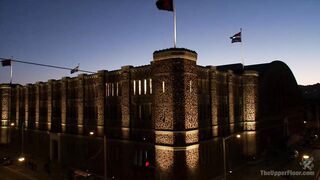 Brunette hair Hair and golden-haired were in the mood to screw their fresh neighbor during a casual three-some