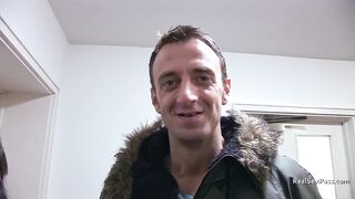 Deepthroating British housewife takes on two rampant boyz