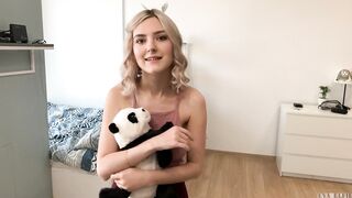 Virgin stepsister learns a blow job-job on her stepbrother's dong - Eva Elfie